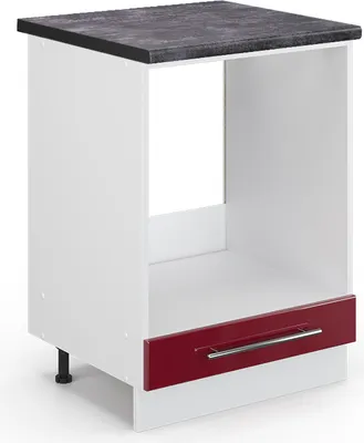 Zdjęcie produktu dla Szafka kuchenna Vicco Fame-Line Bordowa Czerwień wysoki połysk 60 cm , BP Antracyt, Model 45461