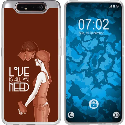 Produktbild von PhoneNatic Case kompatibel mit Samsung Galaxy A80 Silikon-Hülle in Love Beziehung M3