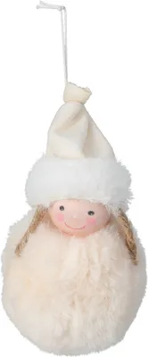 Produktbild von Hängende Dekoration 13 cm Mädchen mit Hut, creme