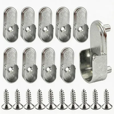 Kleiderstangenhalter, 10 Stück, robust, vernickelt, für Garderobenstangen