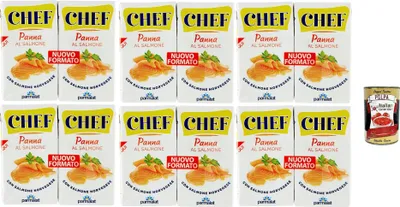 Produktbild von Parmalat Chef Panna al Salmone, Kochsahne mit norwegischem Lachs, 6 x 2 x 125 ml,+ Italian Gourmet polpa 400g