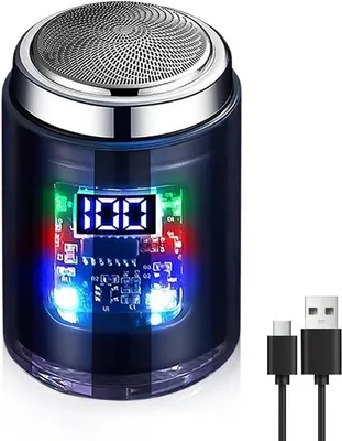 Image de Rasoir électrique pour hommes, rechargeable par USB, avec écran numérique, étanche, idéal pour une utilisation à la maison et en déplacement