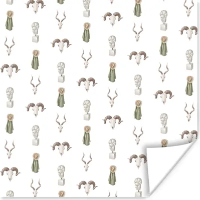 Produktbild von MuchoWow® Poster Dekoration - Grau - Muster 75x75 cm - Wand Dekoration