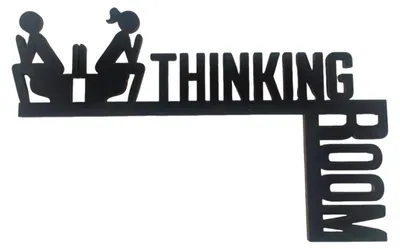 WC-Schild aus Holz, selbstklebend, 20 cm, schwarz