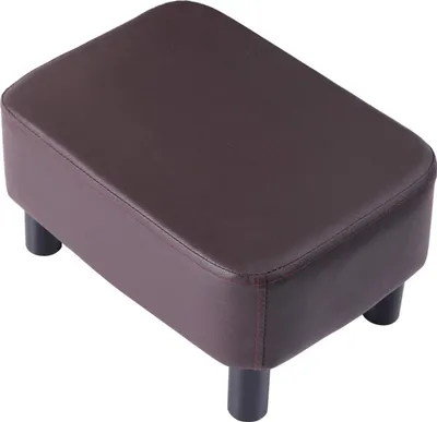 Obrázek produktu pro Obdélníková podnožka - Moderní podnožka - 42 cm - Hnědá -Polyuretankůže