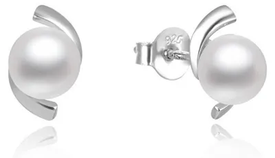 Image de Boucles d'oreilles élégantes en perles d'argent AGUP2668P