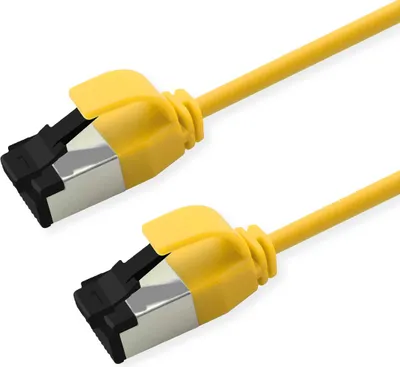 Produktbild von ROLINE S/FTP-(PiMF-) Patchkabel Cat.8 (Class I), Slim, LSOH, PoE, gelb, 5 m