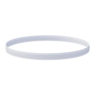 A white ring with gray stripes on a white background.