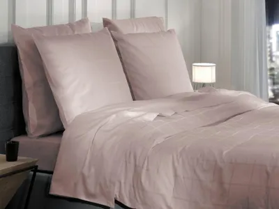 Produktbild von Heckettlane Diamante Bettbezug - 155x220 cm – Baumwoll-Satin – Hochwertige Bettwäsche mit Uni motiv – Weich - Atmungsaktiv und Hautfreundlich – inkl. 80x80 cm Kissenbezug – Rosa