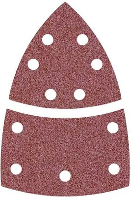 Produktbild von MioTools Fox Klett-Schleifblätter, 93 / 62 x 102 mm, 11-Loch, f. Deltaschleifer, Normalkorund (50 Stk.) K240