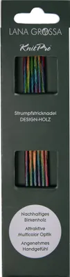 Produktbild von Lana Grossa Strumpfstricknadel Design-Holz 15-2.5 | Multicolor