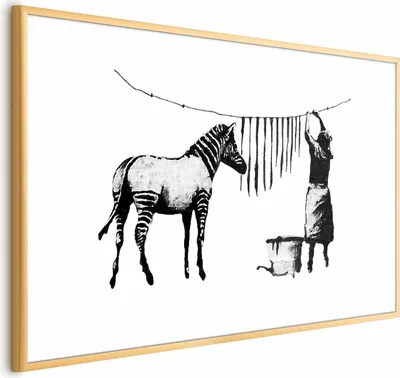 Immagine prodotto di Poster Banksy: Lavanderia 30x21 cm con cornice dorata con margine