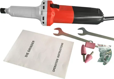 Produktbild von Elektrischer Geradschleifer/Stabschleifer - Handgerät - Leistung 600 W - Spannzange 6 mm - Drehzahl 0–27000 U/min - Spannung 220 V 50 Hz - 3 Schleifköpfe - Gold