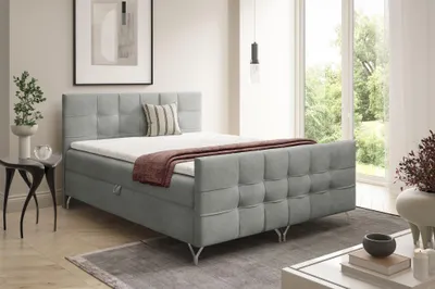 Produktbild von Boxspringbett Schlafzimmerbett PERLA 120x200cm Stoff Coral Grau