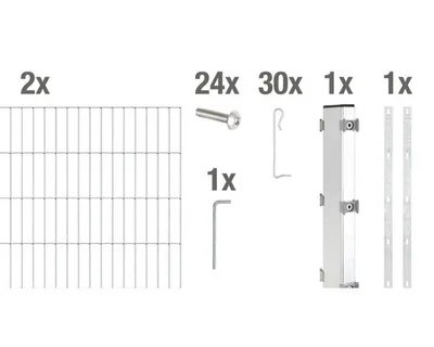Zdjęcie produktu dla Alberts 642266 Przedłużenie do gabionów ogrodzeniowych Step², do przykręcenia, ocynkowane ogniowo, szerokość 200 cm, wysokość 100 cm