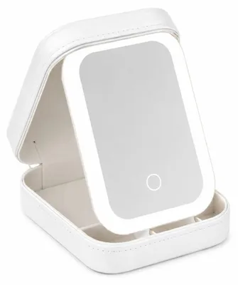 Obrázok produktu pre Verk 27637 Cestovný kozmetický organizér s LED zrkadlom, USB, biela farba