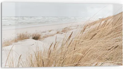 Produktbild von DEQORI Küchenrückwand Glas 80x40 cm 'Winterstrand Stille' Spritzschutz Bad Rückwand Küche