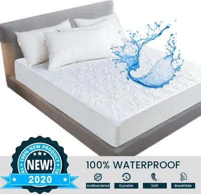 Obrázek produktu pro ele ELEOPTION 160 x200 cm Voděodolný chránič matrace, vybavený listem， Voděodolný chránič matrace z chladicího bambusu, ultra měkká 3D vzduchová tkanina na matraci, hypoalergenní voděodolný list, kameo skořápka a hvězda