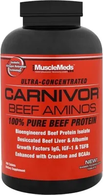 Produktbild von MuscleMeds Carnivor Beef Aminos 300 Tabletten