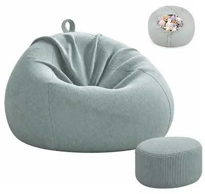 Sitzsack-Set 360L + 6L Fußhocker, Cord, ohne Füllung