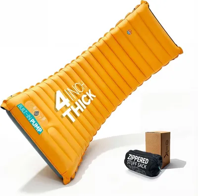 Obrázok produktu pre Nafukovací vankúš na spanie 10 cm, pre kempovanie, s integrovanou pumpou, ľahký, prenosný
