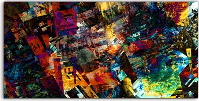 Produktbild von Coloray Spritzschutz aus Glas 120x60  Wandkunst Küchenrückwand Abstrakte Landschaft