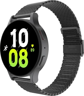 Produktbild von Cazy Uhrenarmband geeignet für Samsung Galaxy Watch Band (Silksteel) – Smartwatch-Armbänder – Universelles Armband geeignet für Samsung Galaxy Watch 7 / Watch 6 / Watch 5 / Watch 4 / Watch FE - Schwarz