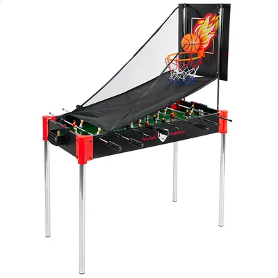 12-in-1 Multiplaytafel, Tischfußball, Airhockey, Basketball, 92x41x61 cm