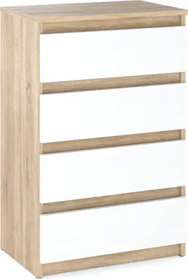 Produktbild von Kommode mit 4 Schubladen - Eiche Sonoma 60x33,5x92,5- Sideboard - Schubladenschrank für Wohnzimmer Schlafzimmer - Modernes Design - Kleiderschrank