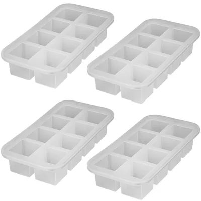Produktbild von 4x Silikon Eiswürfelform XXL Riesenwürfel 5 x 5 cm Eiswürfelbehälter Eiswürfelbereiter Eiswürfel Silikonform