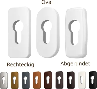 Produktbild von Premium Zylinder Schutzrosetten, Farbe:Braun RAL 8017, Form:Rechteckig