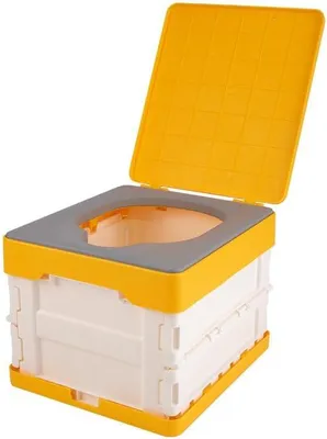 Obrázok produktu pre Kempingová toaleta skladacia, mobilná toaleta pre deti, žltá, pre outdoor