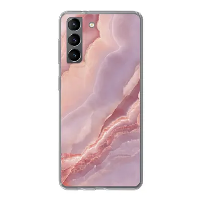 Produktbild von MuchoWow® Handyhülle Schutzhülle Hülle für Samsung Galaxy S21 Naturstein - Rosa - Nahaufnahme Silikon Softcase Handy Hülle - Softcase