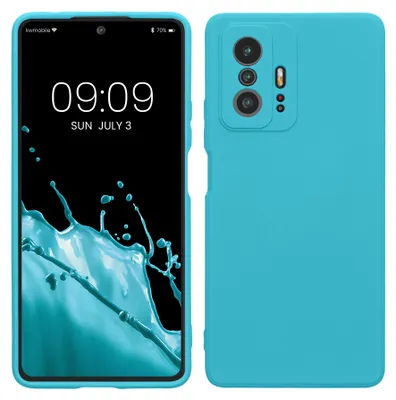 Produktbild von kwmobile Hülle kompatibel mit Xiaomi 11T / 11T Pro Hülle - gummierte TPU Silikon Handyhülle - Schutzhülle für kabelloses Laden - Case in Cool Glacier
