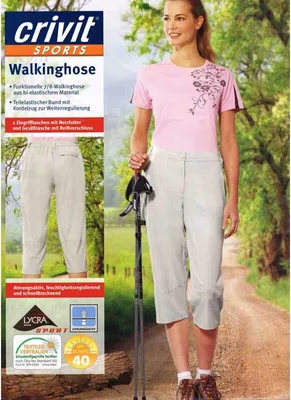Produktbild von Damen Funktionelle Walking Hose mit Kordelzug schnelltrocknend 7/8 Hose S - 36/38