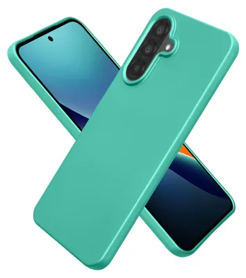 Produktbild von kwmobile Handyhülle für Samsung Galaxy A27 5G Hülle - Silikon Case metallisch schimmernd - Schutzhülle Cover - Metallic Dunkelgrün