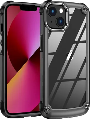 Produktbild von iPhone 13 Hülle, Hybrid Transparente PC Robust TPU Bumper Stoßfest Schutzhülle für iPhone 13 Schwarz