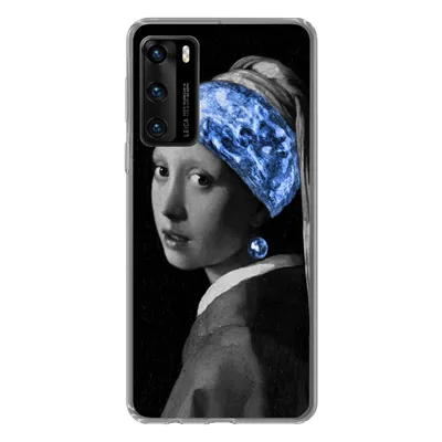 Produktbild von MuchoWow® Handyhülle Schutzhülle Hülle für Huawei P40 Mädchen mit einem Perlenohrring - Vermeer - Blau Silikon Softcase Handy Hülle - Handytasche