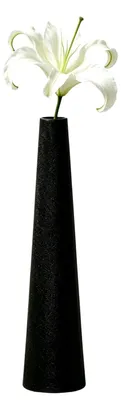 Kegelförmige Keramikvase, schwarz, 21,7 cm, für Einzelblumen