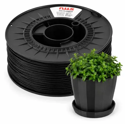 Produktbild von ASA Filament 1,75 mm 1 kg NuNus Schwarz – wetterfest und UV-stabil, KI-generiertes Bild