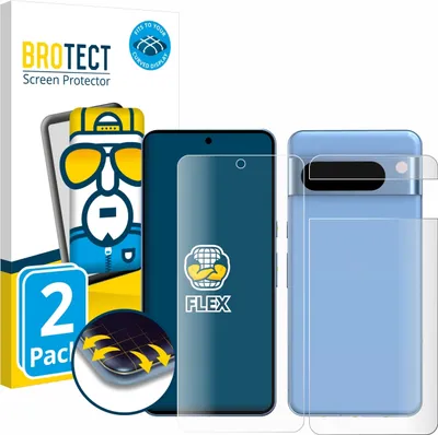 Produktbild von 2x BROTECT Fullscreen Schutzfolie für Google Pixel 8 Pro (Display+Rückseite) Displayschutz Folie Fullcover Klar Transparent