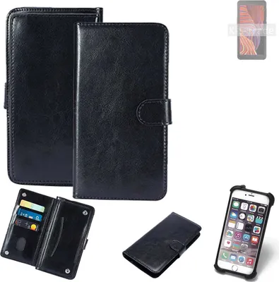 Produktbild von K-S-Trade 360° Hülle kompatibel mit Samsung Galaxy XCover 5 schwarz Kunstleder Case BookCase WalletCase Kunstlederederhülle Handyhülle,