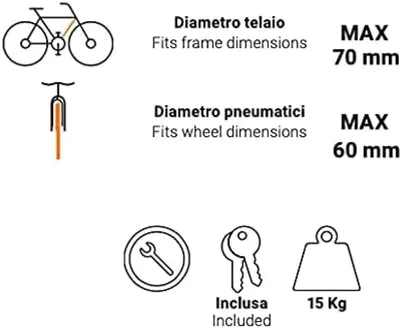 Produktbild von PolkaHome® Universelle Fahrradträger für Auto – Schwarz – Geeignet für Dachträger bis 48 mm – 15 kg Belastbarkeit