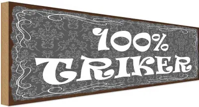 Produktbild von vianmo Holzschild 10x27 cm 100% Triker Dekoration