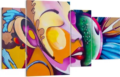 Produktbild von Bild auf Leinwand - Leinwandbild - Abstraktion modern - 120x70cm - Wand Bild - Wanddeko - Leinwanddruck - Bilder - Kunstdruck - Wanddekoration - Leinwand bilder - Wandkunst - DL120x70-3521