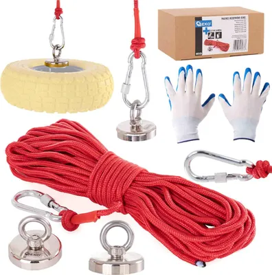 Obrázok produktu pre Neodýmový magnet 85kg, s lanom 20m a rukavicami