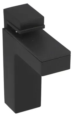 Produktbild von Stützfüße für Regalböden aus Zamak, Durchmesser 78 mm x 84 mm, matt schwarze Lackierung, Set mit 25 Stück