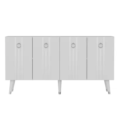 Produktbild von Skye Decor, Isil - White, Silver, Wohnzimmerschränke, Weiß, 150 x 80 x 40 cm