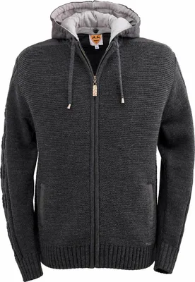 Produktbild von MADDOX Herren Trachten Strickjacke "Bruneck" mit Kapuze | Anthrazit Größe: 66