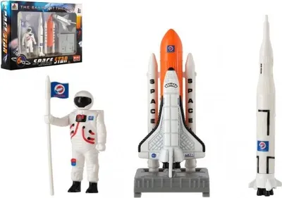 Obrázek produktu pro Sada vesmír 6ks kov/plast astronaut, raketoplán s doplňky